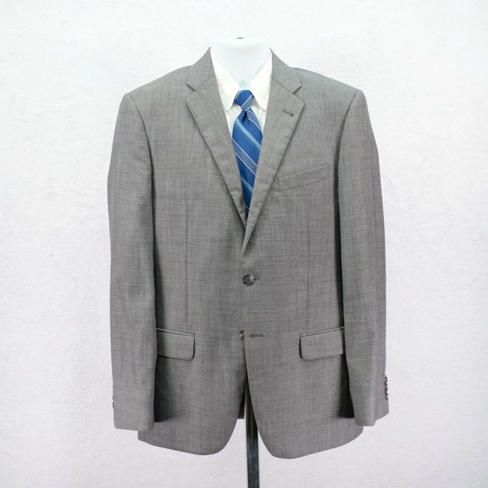 Joseph Abboud Tellegno 1900 Super 120s Wool Gray Sharksin Wool Blazer -40L Slim-